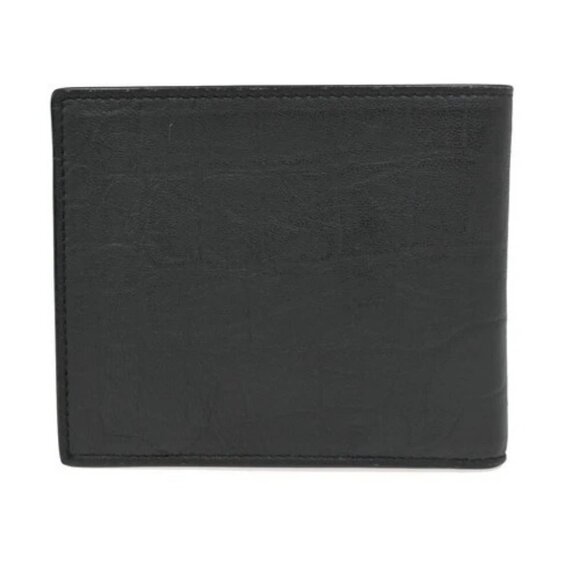 SAINT LAURENT YSL Logo Bifold Compact Wallet Embossing Leather BK Italy 84RL530 - Picture 5 of 13